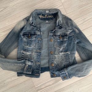 Junior distressed jean jacket